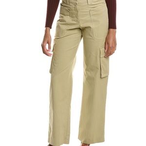 ba&sh Khaki Wide Leg Cargo Pants
